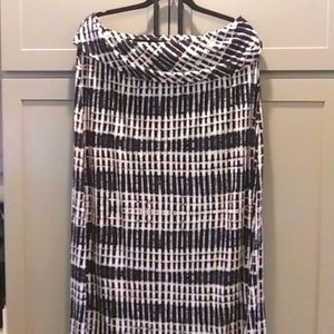 Calvin Klein | Black and White Boho Knit Maxi Skirt | 1X | Casual Comfort